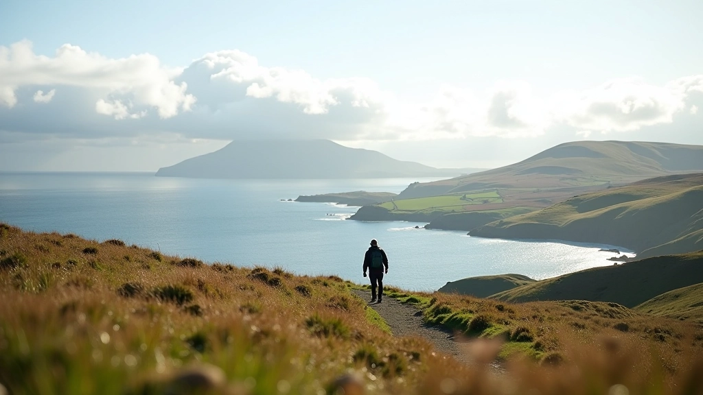 Clew Bay coastal landscape with viewpoint vista